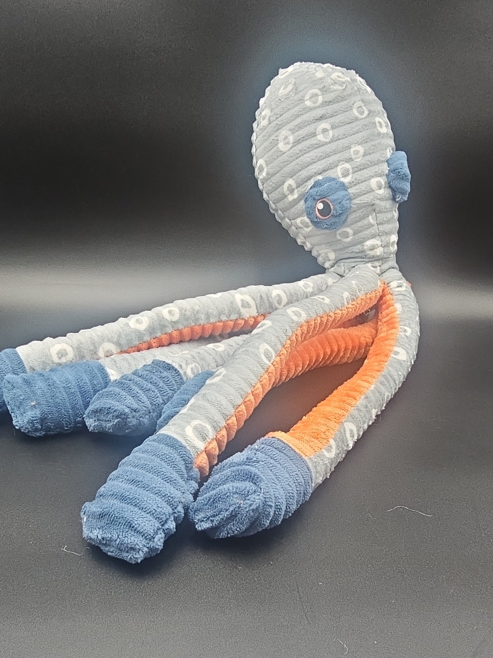 Dog Toy- Plush Octopus Soft Toy - Blue & Orange